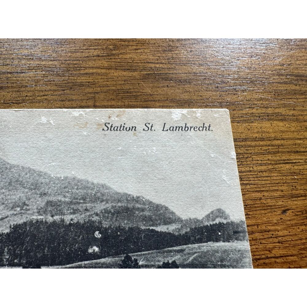 Vintage Unused Station St. Lambrecht Austria Black & White Postcard - Picture 3 of 6